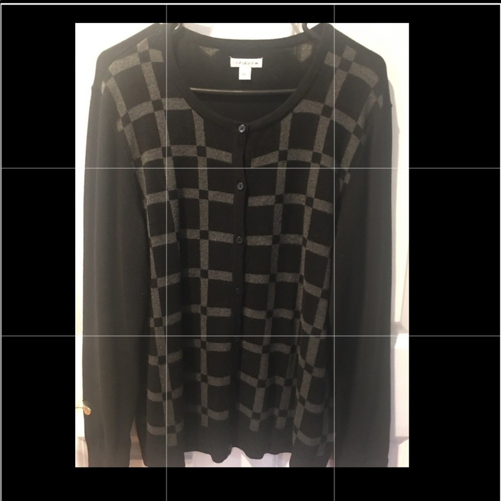 100% Cotton Black & Gray Long Sweater